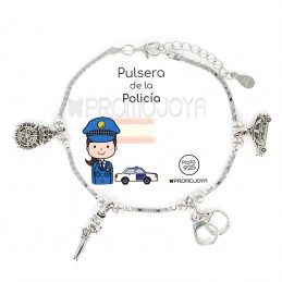Pulsera Profesión Policia Señora Plata